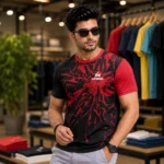 Sports T-shirt - Black & Red