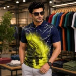 Sports T-shirt - Blue & Yellow